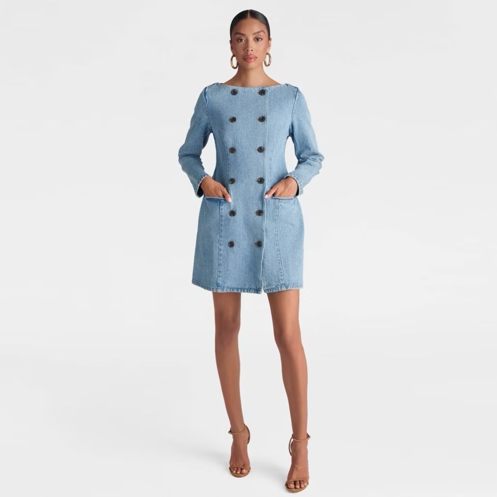 Denim dress KBB by KAHLANA Women's 'The Tuxedo Mini Dress' - Vintage Wash NEW